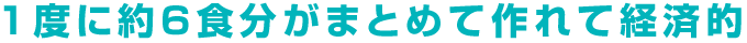 1度に約6食分がまとめて作れて経済的
