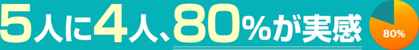 5人に4人、80％が実感