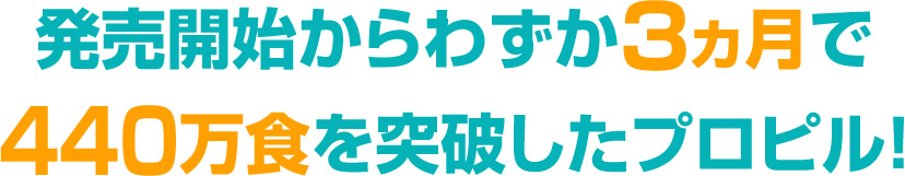 発売開始からわずか3ヵ月で440万食を突破したプロピル！